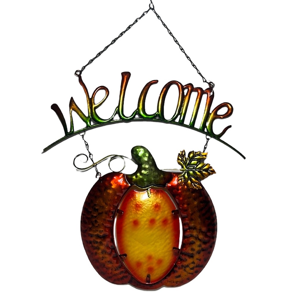 Welcome Fall Pumpkin Wall Hanging Door Greeter E